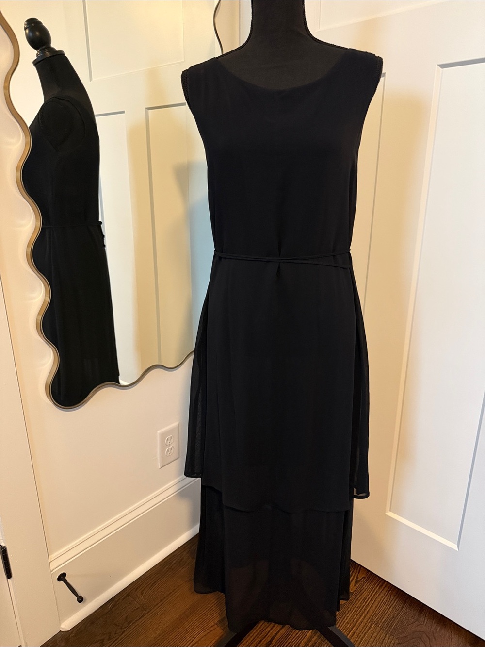 Source Unknown Black Sleeveless Layered Maxi Dress